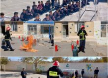 آموزش نکات ایمنی به دانش آموزان مدرسه شهید صادقی شهر گلشن