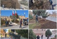 نظافت ، هرس و کود دهی پارک ها و فضاهای سبز توسط واحد خدمات شهری شهر گلشن